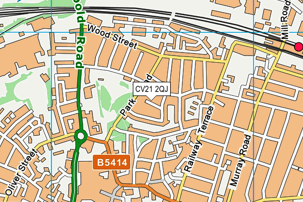 CV21 2QJ map - OS VectorMap District (Ordnance Survey)