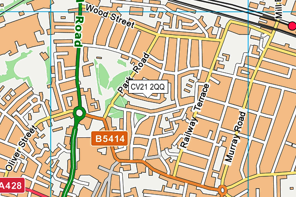 CV21 2QQ map - OS VectorMap District (Ordnance Survey)