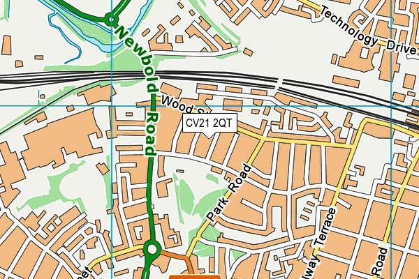 CV21 2QT map - OS VectorMap District (Ordnance Survey)