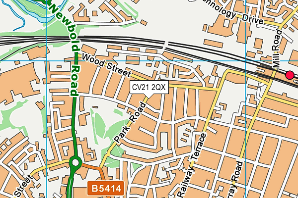 CV21 2QX map - OS VectorMap District (Ordnance Survey)