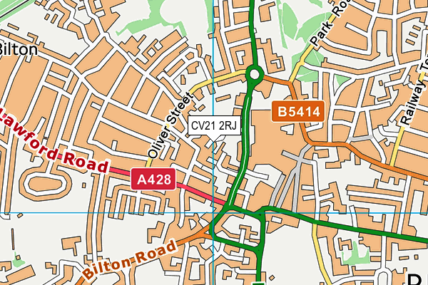 CV21 2RJ map - OS VectorMap District (Ordnance Survey)