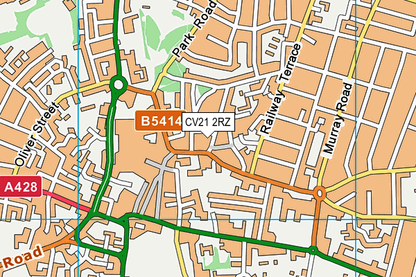 CV21 2RZ map - OS VectorMap District (Ordnance Survey)