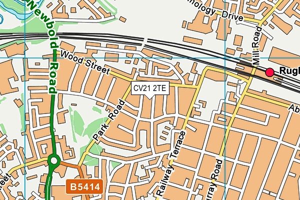 CV21 2TE map - OS VectorMap District (Ordnance Survey)
