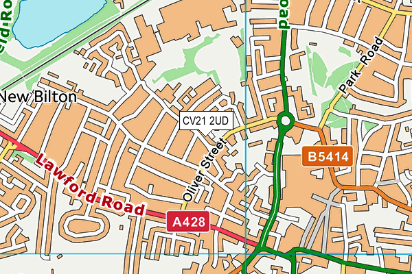 CV21 2UD map - OS VectorMap District (Ordnance Survey)