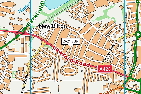 CV21 2UR map - OS VectorMap District (Ordnance Survey)