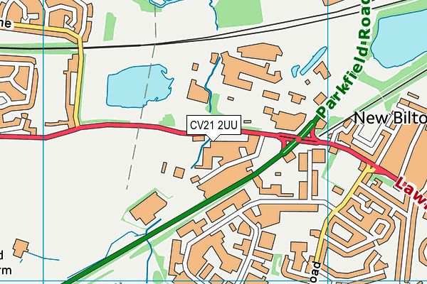 CV21 2UU map - OS VectorMap District (Ordnance Survey)