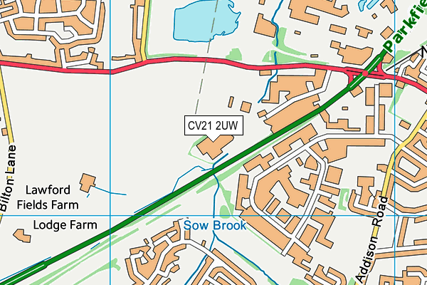 CV21 2UW map - OS VectorMap District (Ordnance Survey)