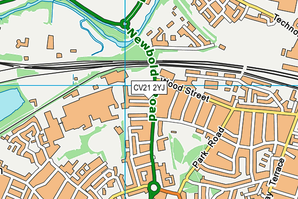 CV21 2YJ map - OS VectorMap District (Ordnance Survey)