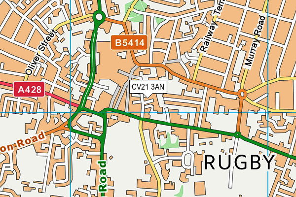 CV21 3AN map - OS VectorMap District (Ordnance Survey)