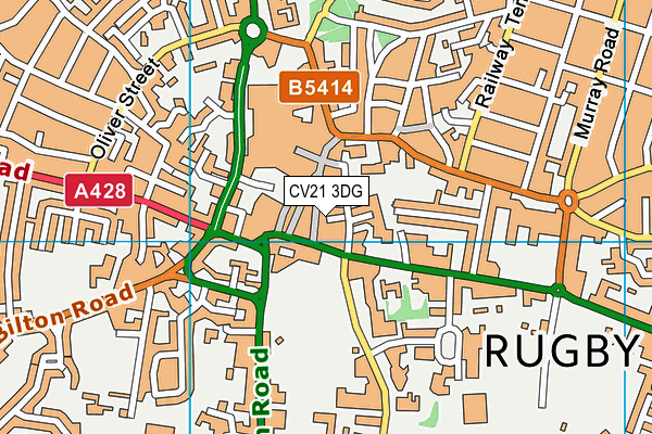 CV21 3DG map - OS VectorMap District (Ordnance Survey)