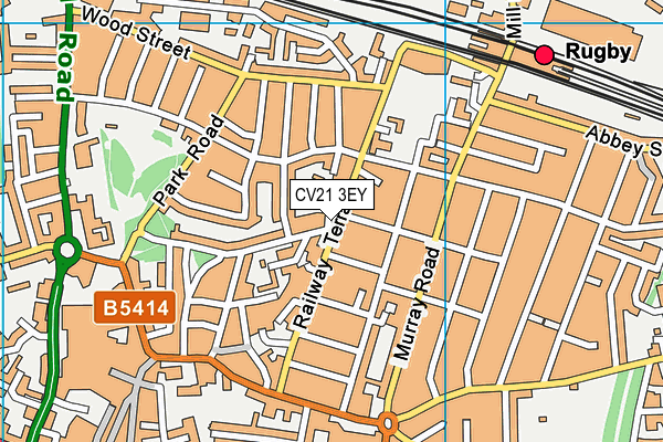 CV21 3EY map - OS VectorMap District (Ordnance Survey)