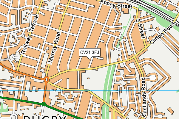 CV21 3FJ map - OS VectorMap District (Ordnance Survey)