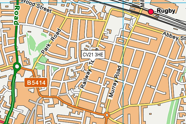 CV21 3HE map - OS VectorMap District (Ordnance Survey)