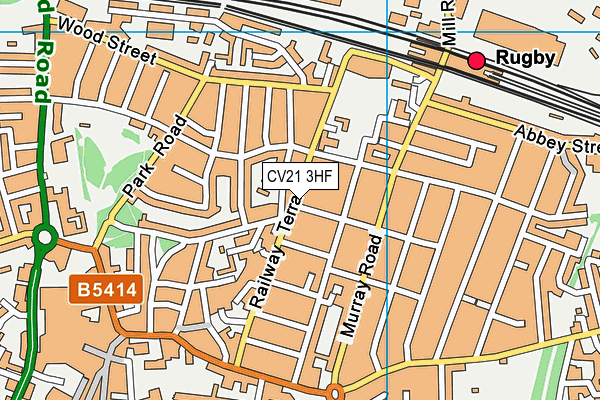 CV21 3HF map - OS VectorMap District (Ordnance Survey)