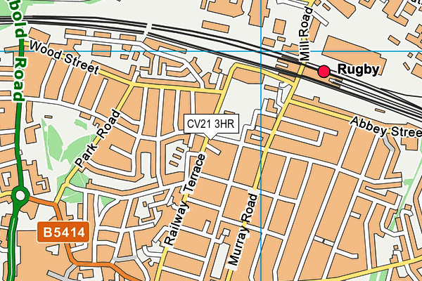 CV21 3HR map - OS VectorMap District (Ordnance Survey)