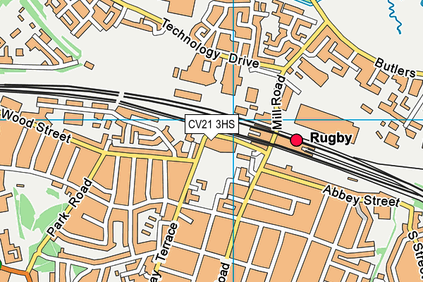 CV21 3HS map - OS VectorMap District (Ordnance Survey)