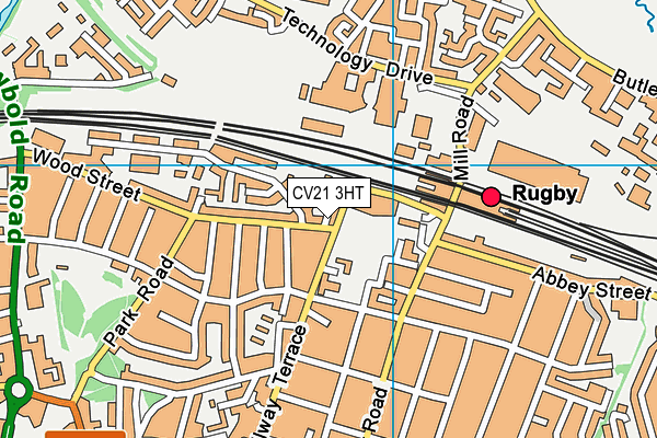 CV21 3HT map - OS VectorMap District (Ordnance Survey)