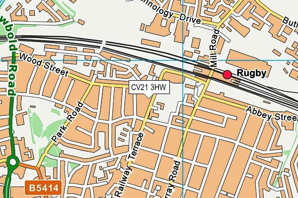 CV21 3HW map - OS VectorMap District (Ordnance Survey)