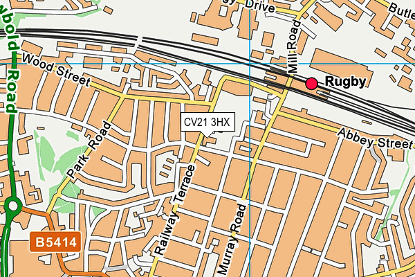 CV21 3HX map - OS VectorMap District (Ordnance Survey)