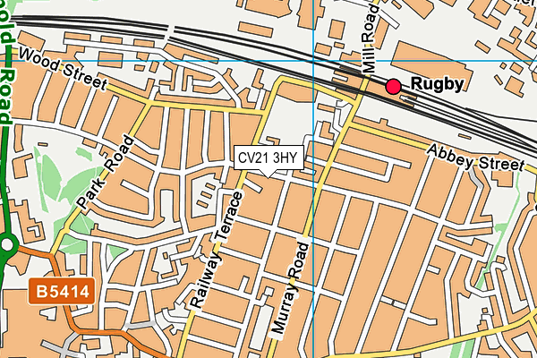 CV21 3HY map - OS VectorMap District (Ordnance Survey)