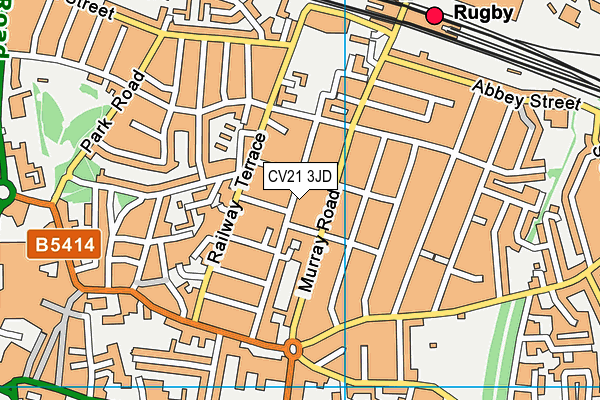 CV21 3JD map - OS VectorMap District (Ordnance Survey)