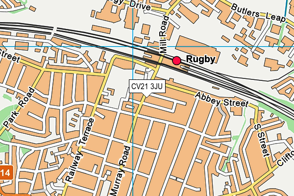 CV21 3JU map - OS VectorMap District (Ordnance Survey)