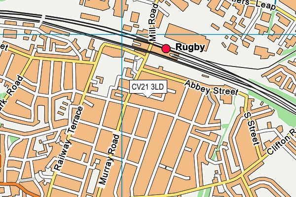 CV21 3LD map - OS VectorMap District (Ordnance Survey)