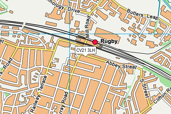 CV21 3LH map - OS VectorMap District (Ordnance Survey)