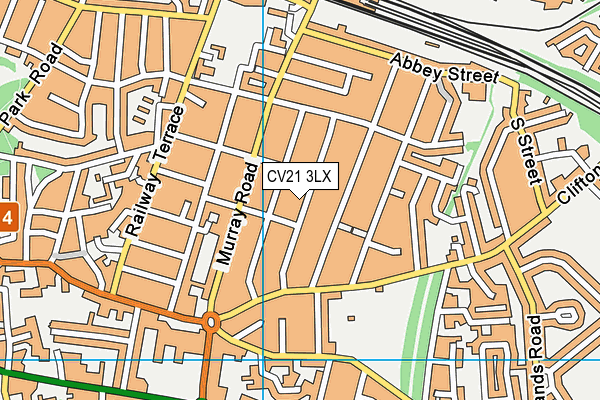 CV21 3LX map - OS VectorMap District (Ordnance Survey)