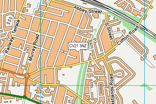 CV21 3NZ map - OS VectorMap District (Ordnance Survey)