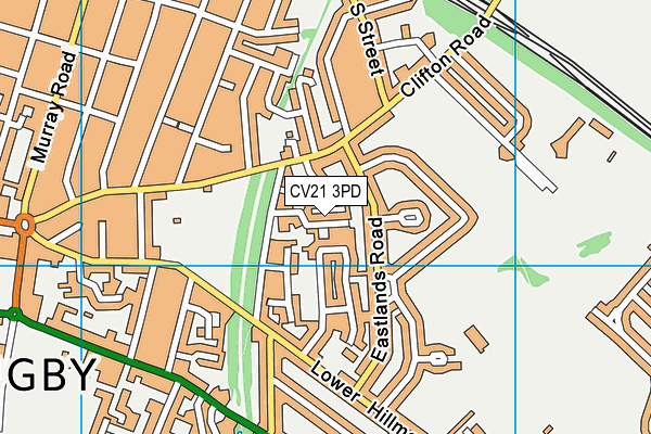 CV21 3PD map - OS VectorMap District (Ordnance Survey)