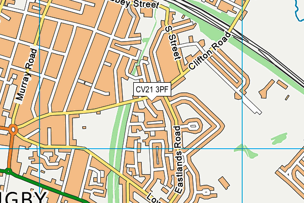 CV21 3PF map - OS VectorMap District (Ordnance Survey)