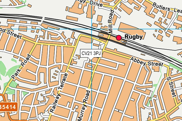 CV21 3PJ map - OS VectorMap District (Ordnance Survey)