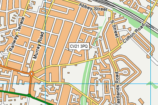 CV21 3PQ map - OS VectorMap District (Ordnance Survey)