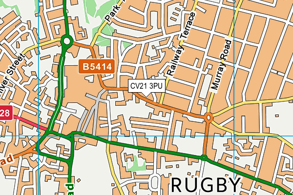 CV21 3PU map - OS VectorMap District (Ordnance Survey)