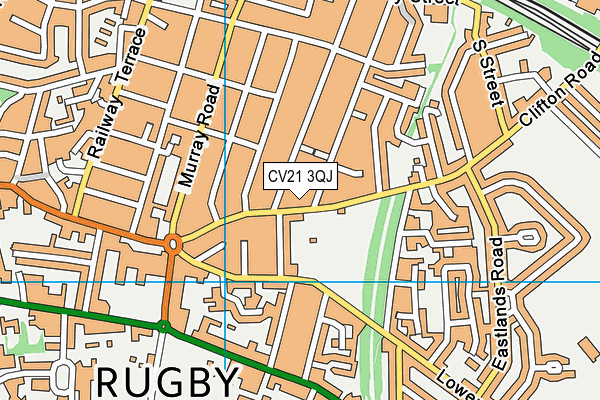 CV21 3QJ map - OS VectorMap District (Ordnance Survey)