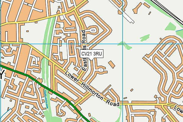 CV21 3RU map - OS VectorMap District (Ordnance Survey)