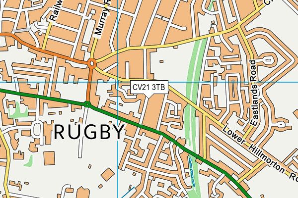 CV21 3TB map - OS VectorMap District (Ordnance Survey)