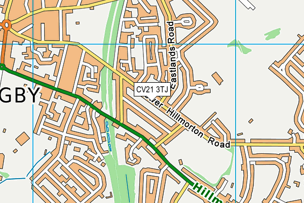 CV21 3TJ map - OS VectorMap District (Ordnance Survey)