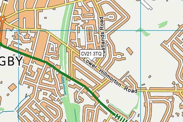 CV21 3TQ map - OS VectorMap District (Ordnance Survey)