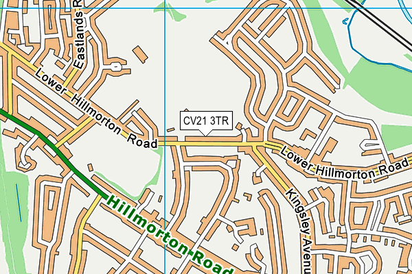 CV21 3TR map - OS VectorMap District (Ordnance Survey)