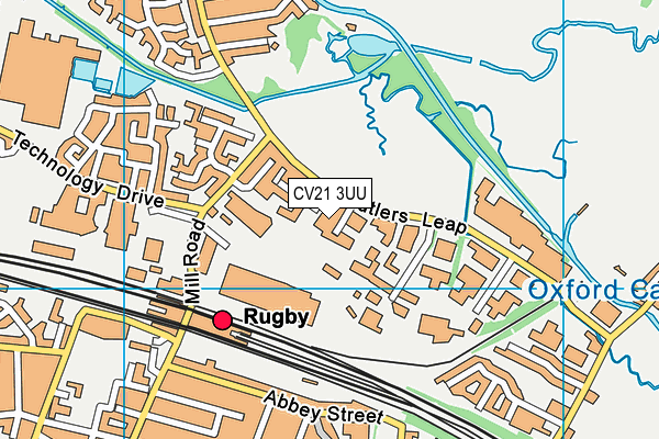 CV21 3UU map - OS VectorMap District (Ordnance Survey)