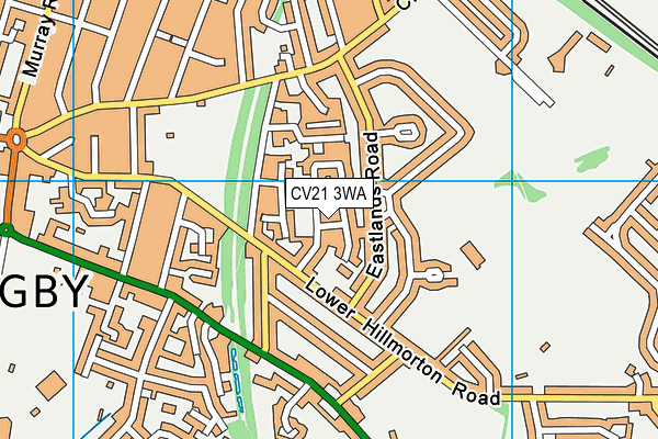 CV21 3WA map - OS VectorMap District (Ordnance Survey)