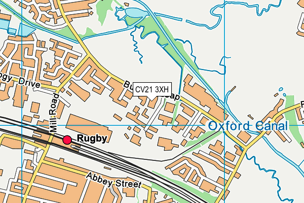 CV21 3XH map - OS VectorMap District (Ordnance Survey)