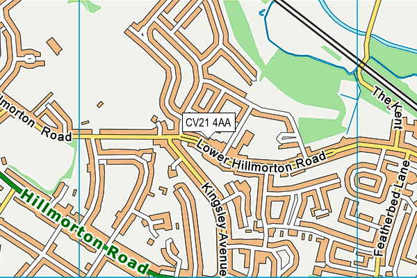 CV21 4AA map - OS VectorMap District (Ordnance Survey)