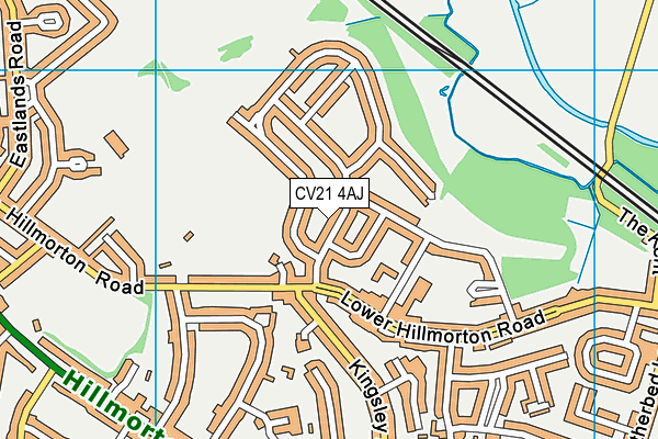 CV21 4AJ map - OS VectorMap District (Ordnance Survey)