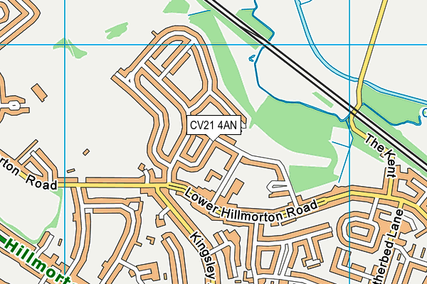 CV21 4AN map - OS VectorMap District (Ordnance Survey)