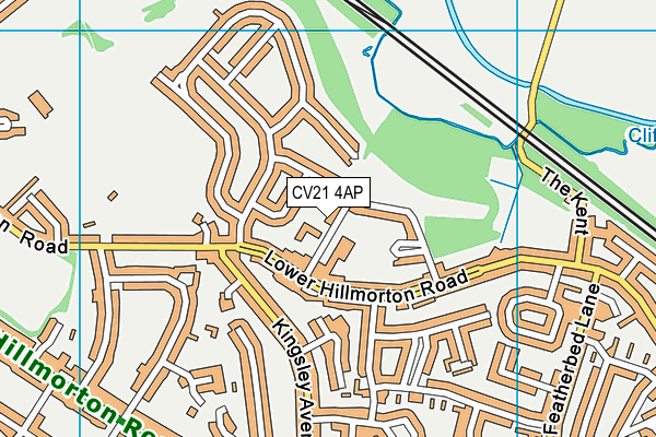 CV21 4AP map - OS VectorMap District (Ordnance Survey)