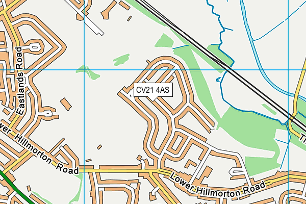 CV21 4AS map - OS VectorMap District (Ordnance Survey)
