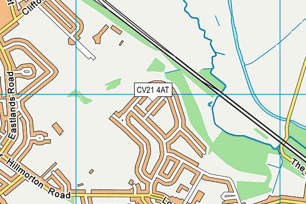 CV21 4AT map - OS VectorMap District (Ordnance Survey)